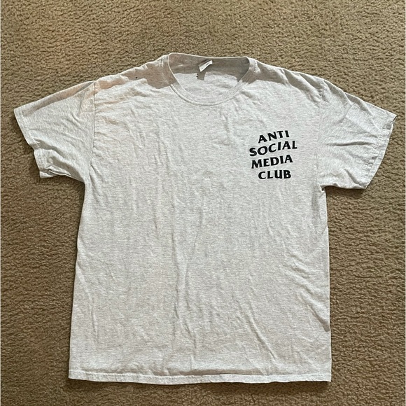 Other - CUSTOM MADE ANTI SOCIAL MEDIA CLUB T-SHIRT SZ. LARGE HEATHER
